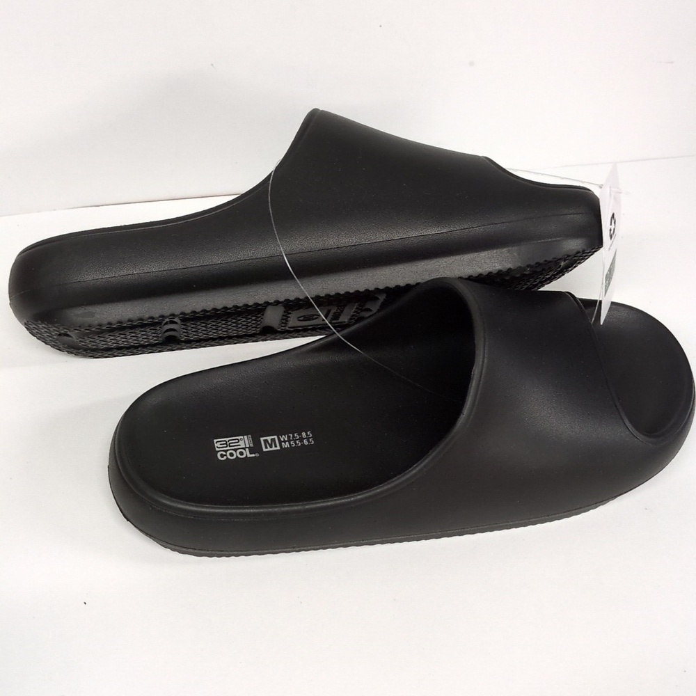 32 Cool Black Cushion Unisex Slide Women's 7.5 -8.5/ Men's 5.5 -6.5 New - Picture 10 of 12